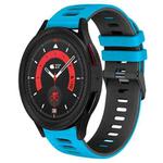 For Samsung Galaxy Watch 5  40mm 20mm Two-Color Silicone Watch Band(Skyblue+Black)