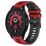 For Samsung Galaxy Watch 5  40mm 20mm Two-Color Silicone Watch Band(Red+Black)