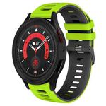 For Samsung Galaxy Watch 5  40mm 20mm Two-Color Silicone Watch Band(Green+Black)