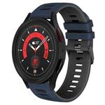 For Samsung Galaxy Watch 5  40mm 20mm Two-Color Silicone Watch Band(Midnight Blue+Black)