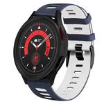 For Samsung Galaxy Watch 5  44mm 20mm Two-Color Silicone Watch Band(Midnight Blue+White)