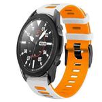 For Samsung Galaxy Watch 5 Pro  45mm 20mm Two-Color Silicone Watch Band(White+Orange)