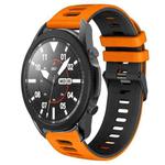 For Samsung Galaxy Watch 5 Pro  45mm 20mm Two-Color Silicone Watch Band(Orange+Black)