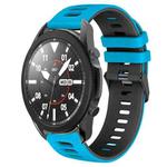 For Samsung Galaxy Watch 5 Pro  45mm 20mm Two-Color Silicone Watch Band(Skyblue+Black)