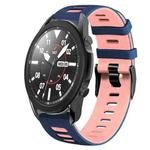 For Samsung Galaxy Watch 5 Pro  45mm 20mm Two-Color Silicone Watch Band(Midnight Blue+Pink)