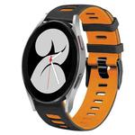 For Samsung Galaxy Watch 4 40mm 20mm Two-Color Silicone Watch Band(Black+Orange)