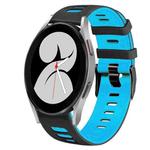 For Samsung Galaxy Watch 4 40mm 20mm Two-Color Silicone Watch Band(Black+Blue)