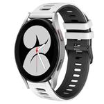 For Samsung Galaxy Watch 4 40mm 20mm Two-Color Silicone Watch Band(White+Black)