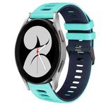 For Samsung Galaxy Watch 4 40mm 20mm Two-Color Silicone Watch Band(Mint Green + Blue)