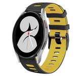 For Samsung Galaxy Watch 4 40mm 20mm Two-Color Silicone Watch Band(Black+Yellow)