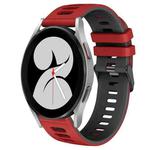 For Samsung Galaxy Watch 4 40mm 20mm Two-Color Silicone Watch Band(Red+Black)
