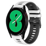 For Samsung Galaxy Watch 4 44mm 20mm Two-Color Silicone Watch Band(White+Black)