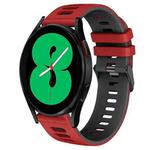 For Samsung Galaxy Watch 4 44mm 20mm Two-Color Silicone Watch Band(Red+Black)