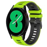 For Samsung Galaxy Watch 4 44mm 20mm Two-Color Silicone Watch Band(Green+Black)