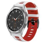 For Samsung Galaxy Watch 4 Classic 46mm 20mm Two-Color Silicone Watch Band(White+Red)