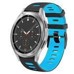 For Samsung Galaxy Watch 4 Classic 46mm 20mm Two-Color Silicone Watch Band(Black+Blue)