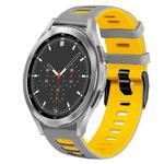 For Samsung Galaxy Watch 4 Classic 46mm 20mm Two-Color Silicone Watch Band(Grey+Yellow)