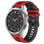 For Samsung Galaxy Watch 4 Classic 46mm 20mm Two-Color Silicone Watch Band(Red+Black)