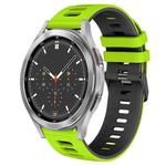 For Samsung Galaxy Watch 4 Classic 46mm 20mm Two-Color Silicone Watch Band(Green+Black)