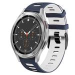 For Samsung Galaxy Watch 4 Classic 46mm 20mm Two-Color Silicone Watch Band(Midnight Blue+White)