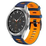For Samsung Galaxy Watch 4 Classic 46mm 20mm Two-Color Silicone Watch Band(Midnight Blue+Orange)
