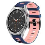 For Samsung Galaxy Watch 4 Classic 46mm 20mm Two-Color Silicone Watch Band(Midnight Blue+Pink)