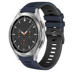 For Samsung Galaxy Watch 4 Classic 46mm 20mm Two-Color Silicone Watch Band(Midnight Blue+Black)