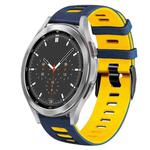 For Samsung Galaxy Watch 4 Classic 46mm 20mm Two-Color Silicone Watch Band(Midnight Blue+Yellow)
