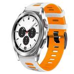 For Samsung Galaxy Watch 4 Classic 42mm 20mm Two-Color Silicone Watch Band(White+Orange)