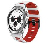 For Samsung Galaxy Watch 4 Classic 42mm 20mm Two-Color Silicone Watch Band(White+Red)