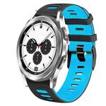 For Samsung Galaxy Watch 4 Classic 42mm 20mm Two-Color Silicone Watch Band(Black+Blue)