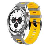 For Samsung Galaxy Watch 4 Classic 42mm 20mm Two-Color Silicone Watch Band(Grey+Yellow)
