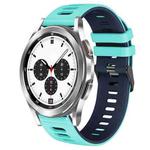 For Samsung Galaxy Watch 4 Classic 42mm 20mm Two-Color Silicone Watch Band(Mint Green + Blue)