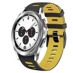 For Samsung Galaxy Watch 4 Classic 42mm 20mm Two-Color Silicone Watch Band(Black+Yellow)