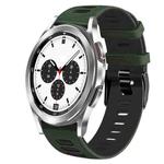 For Samsung Galaxy Watch 4 Classic 42mm 20mm Two-Color Silicone Watch Band(Amygreen+Black)