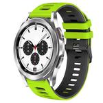 For Samsung Galaxy Watch 4 Classic 42mm 20mm Two-Color Silicone Watch Band(Green+Black)