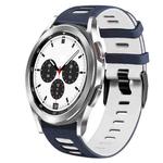 For Samsung Galaxy Watch 4 Classic 42mm 20mm Two-Color Silicone Watch Band(Midnight Blue+White)