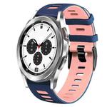 For Samsung Galaxy Watch 4 Classic 42mm 20mm Two-Color Silicone Watch Band(Midnight Blue+Pink)