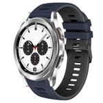 For Samsung Galaxy Watch 4 Classic 42mm 20mm Two-Color Silicone Watch Band(Midnight Blue+Black)