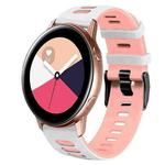 For Samsung Galaxy Watch Active 2 20mm Two-Color Silicone Watch Band(White+Pink)