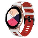 For Samsung Galaxy Watch Active 2 20mm Two-Color Silicone Watch Band(White+Red)