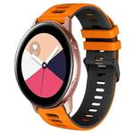 For Samsung Galaxy Watch Active 2 20mm Two-Color Silicone Watch Band(Orange+Black)