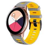 For Samsung Galaxy Watch Active 2 20mm Two-Color Silicone Watch Band(Grey+Yellow)