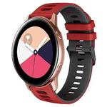 For Samsung Galaxy Watch Active 2 20mm Two-Color Silicone Watch Band(Red+Black)