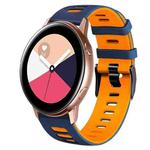 For Samsung Galaxy Watch Active 2 20mm Two-Color Silicone Watch Band(Midnight Blue+Orange)