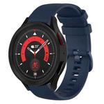 For Samsung Galaxy Watch5  44mm 20mm Plaid Solid Color Silicone Watch Band(Midnight Blue)