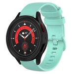 For Samsung Galaxy Watch5  44mm 20mm Plaid Solid Color Silicone Watch Band(Water Duck)