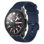 For Samsung Galaxy Watch5 Pro 45mm 20mm Plaid Solid Color Silicone Watch Band(Midnight Blue)