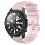 For Samsung Galaxy Watch5 Pro 45mm 20mm Plaid Solid Color Silicone Watch Band(Pink)