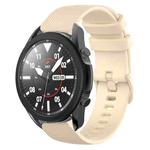 For Samsung Galaxy Watch5 Pro 45mm 20mm Plaid Solid Color Silicone Watch Band(Beige)